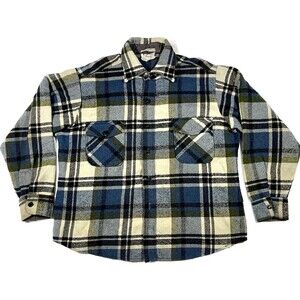 Vintage C.P.O By Bradling Flannel Italian Fabric Heavyweight Men’s Size Large